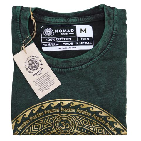 Chakra Green Stone Washed T-Shirt Medium
