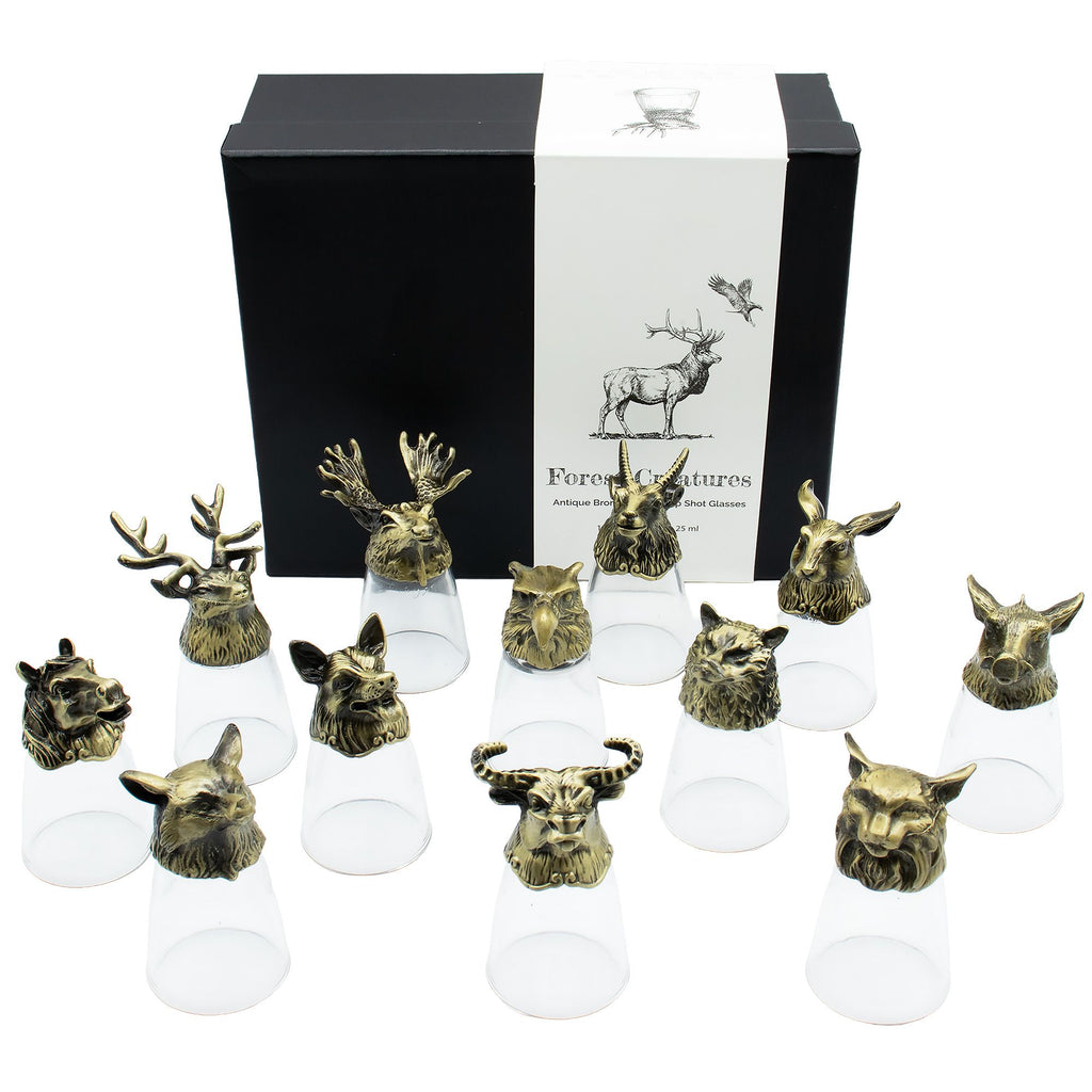 Forest & Mystical Creatures Shot Glass Gift Set - 12 x 25ml
