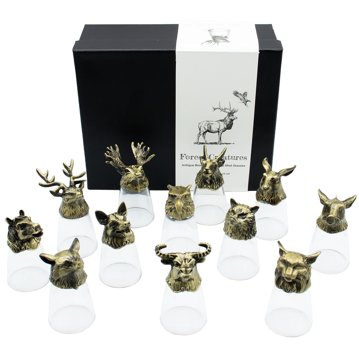 Forest & Mystical Creatures Shot Glass Gift Set - 12 x 25ml
