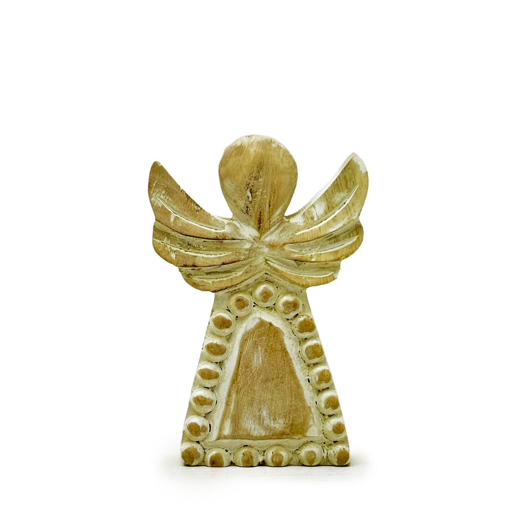 Whitewash Mango Wood Angel