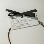 Nymph Tiger's Eye Gemstone Necklace with Real Leaf Butterfly Pendant