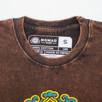 Nomad Sari Stonewashed Cotton T-Shirt | Sun & Zodiac | Brown | Small