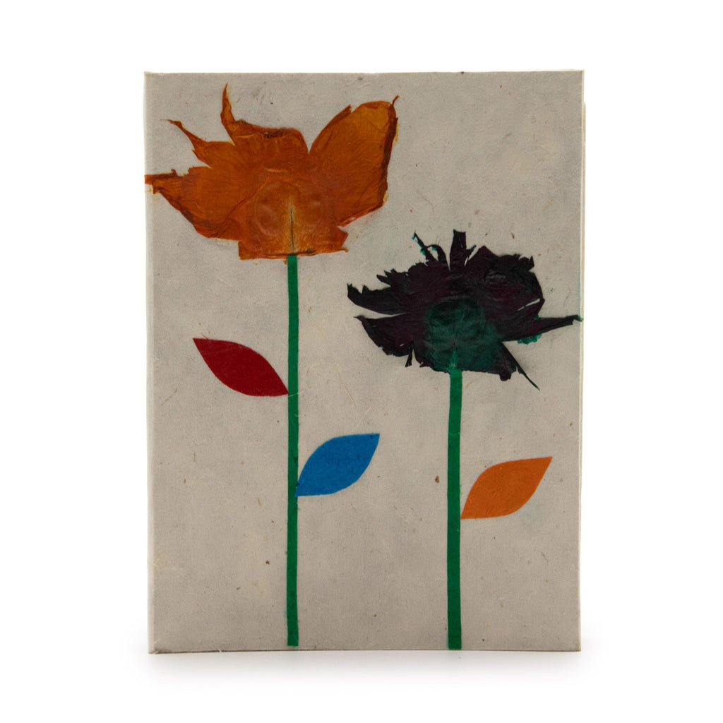 Lokta Paper Notebook | Real Himalayan Floral Design | 15x12cm