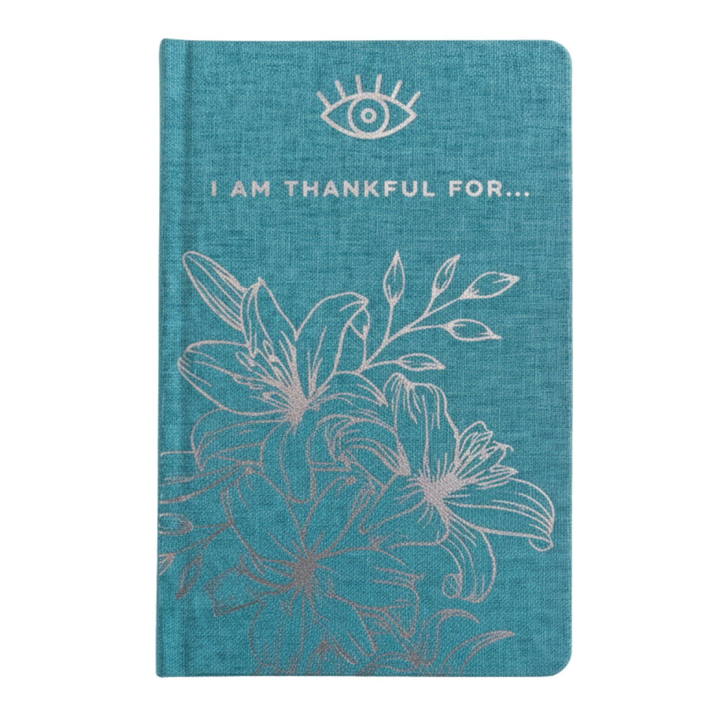 I am Thankful For Blue Gratitude Journal with Silver Lining