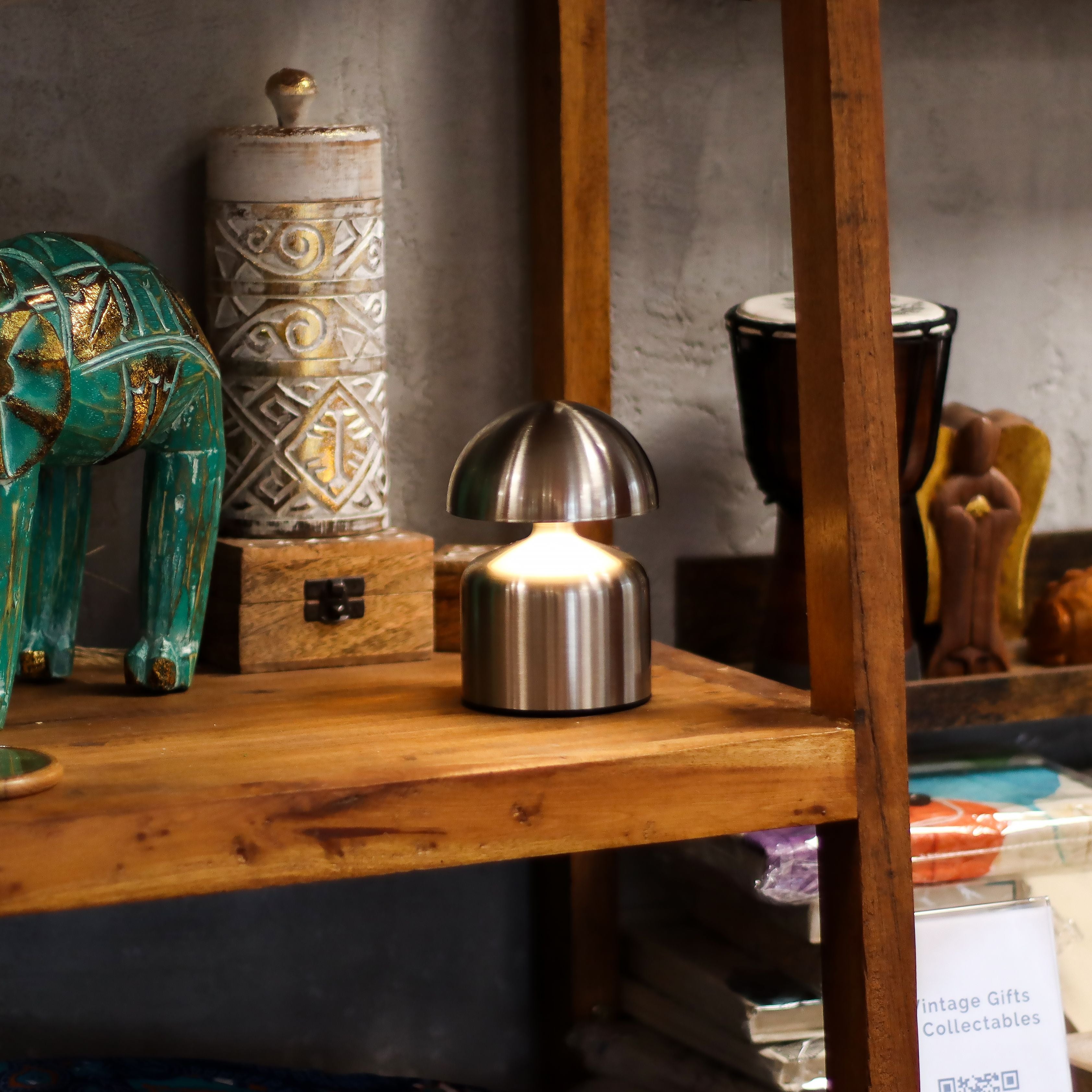 The Mushroom Touch Lamp | Silver