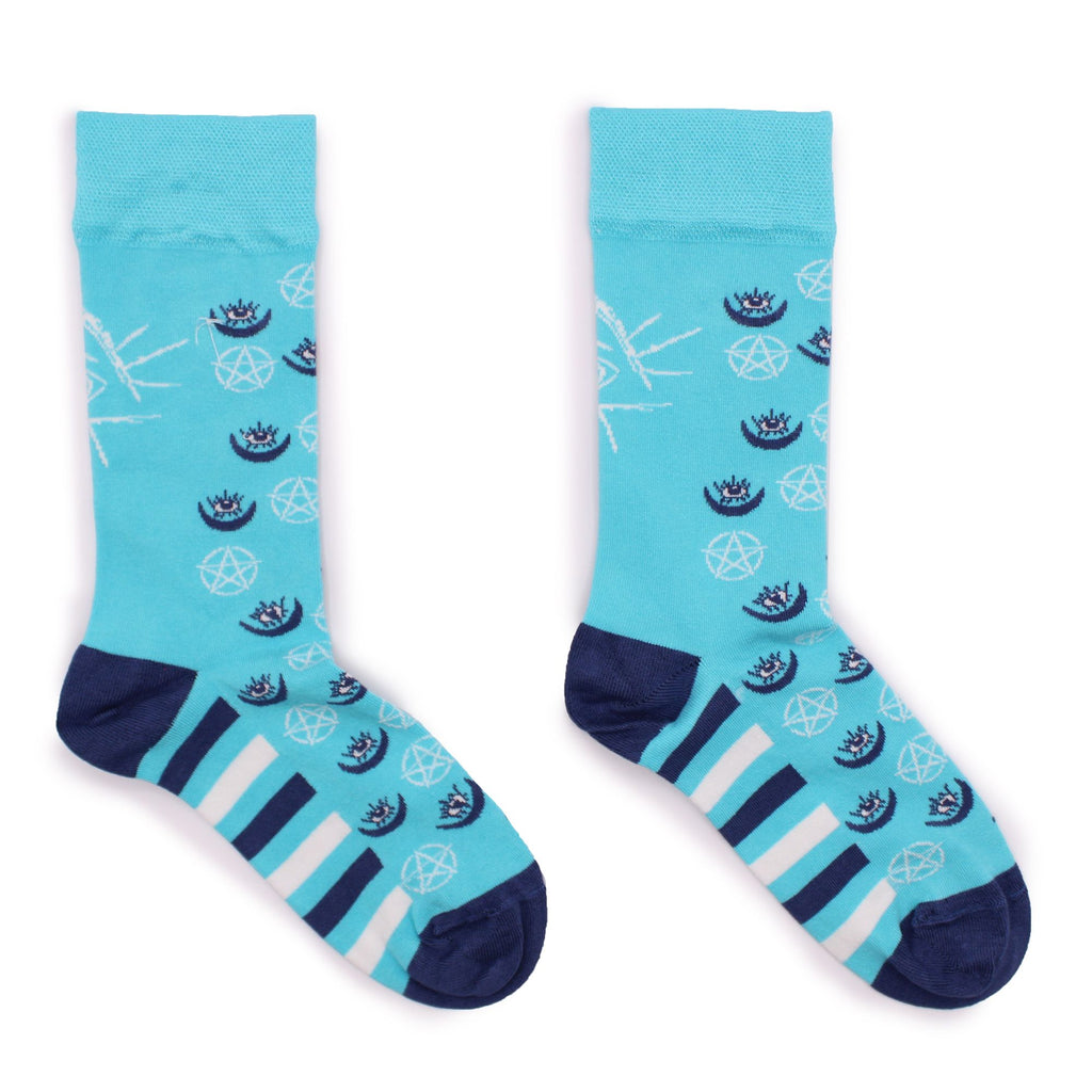 Pentagram and Evil Eye Hop Hare Bamboo Socks S/M