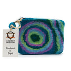Psychedelic Felt Zipper Pouch | Handmade Wool Pouch from Nepal