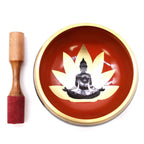 Buddha Black/Orange Singing Bowl Set  Large 14cm