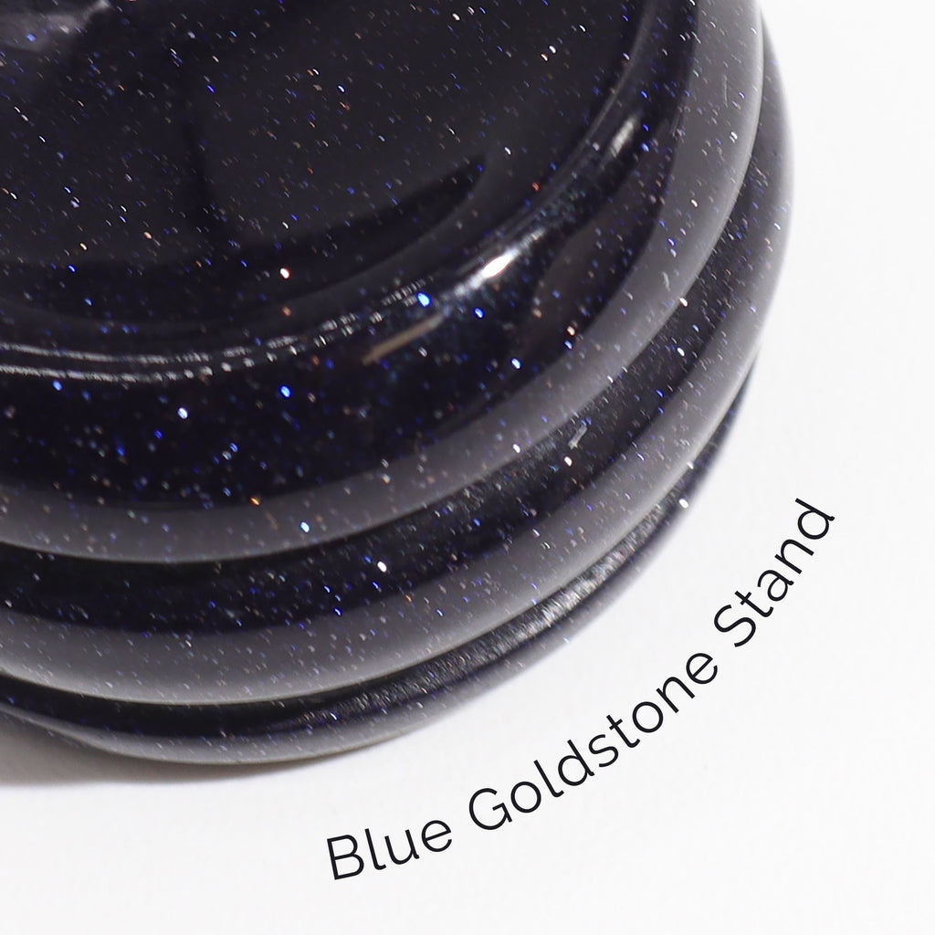 White Howlite Gemstone Planet | Moon | Solar Goldstone Stand