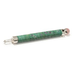 Verdant Heart Wand — Ruby Fuchsite & Rose Quartz Crystal Ball Top