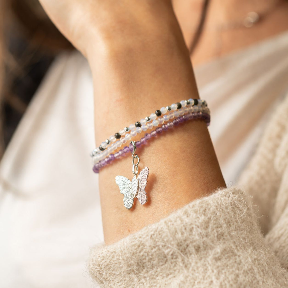 Nymph Spirit Gemstone Bracelet Set - Full Moon