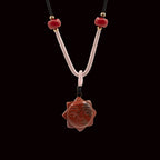 Carnelian Sun Face Pendant | Gemstone Cord Necklace