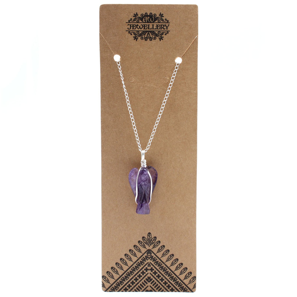 Amethyst Gemstone Guardian Angel Pendant