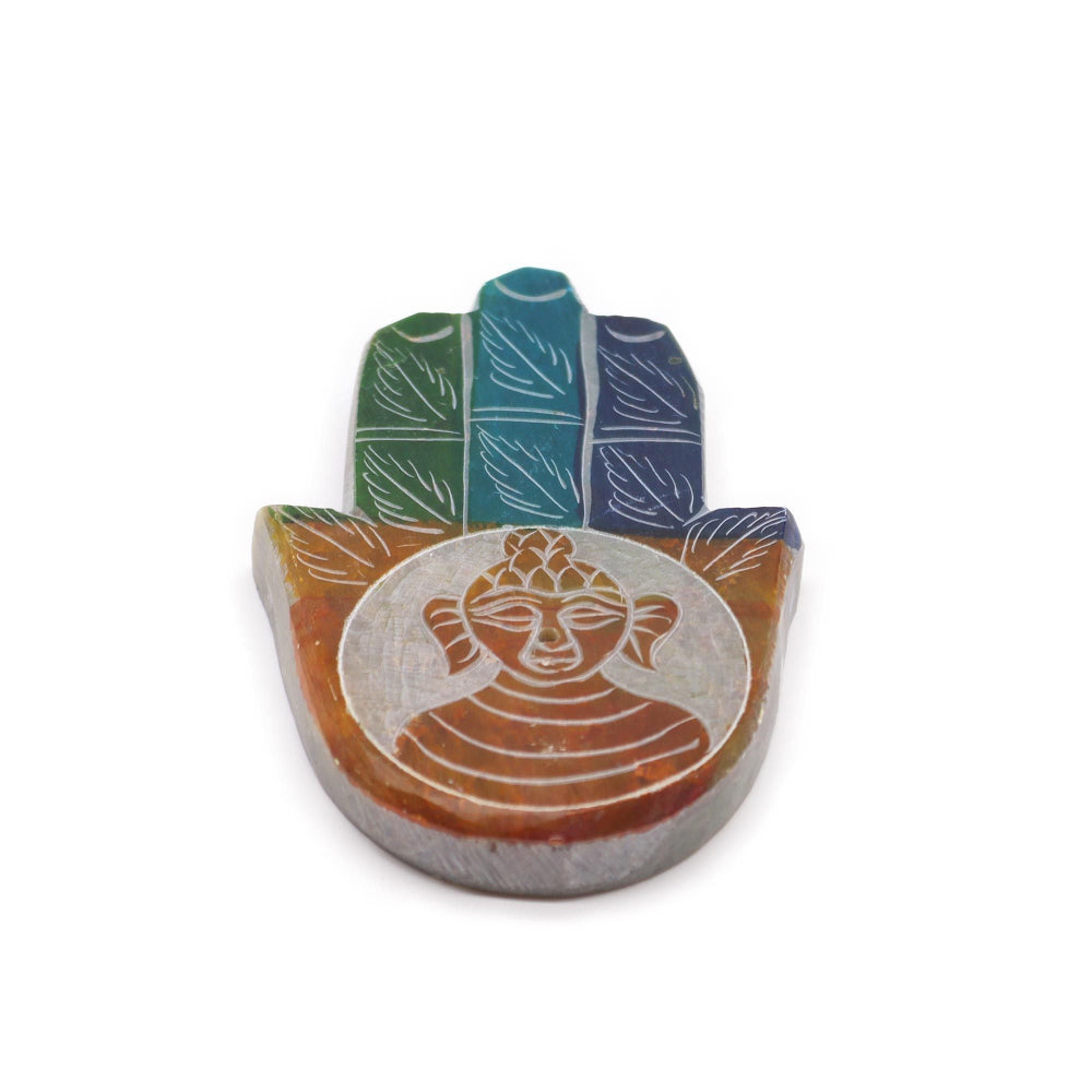 Buddah Soapstone Hamsa Incense Holder