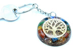 Gemstones Chakra Tree of Life Orgonite Power Keyring