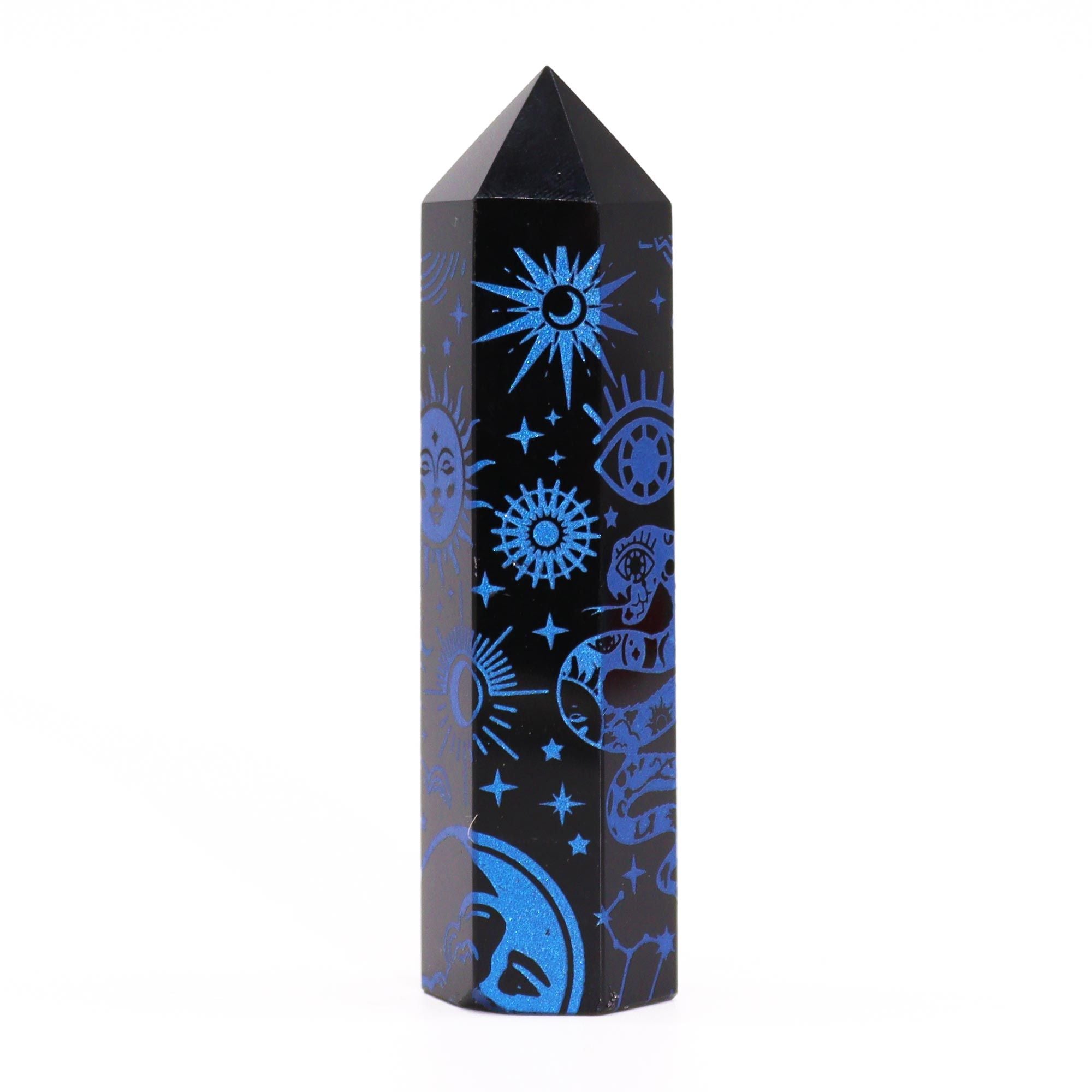 Mystic Story Midnight Blue Black Obsidian Point