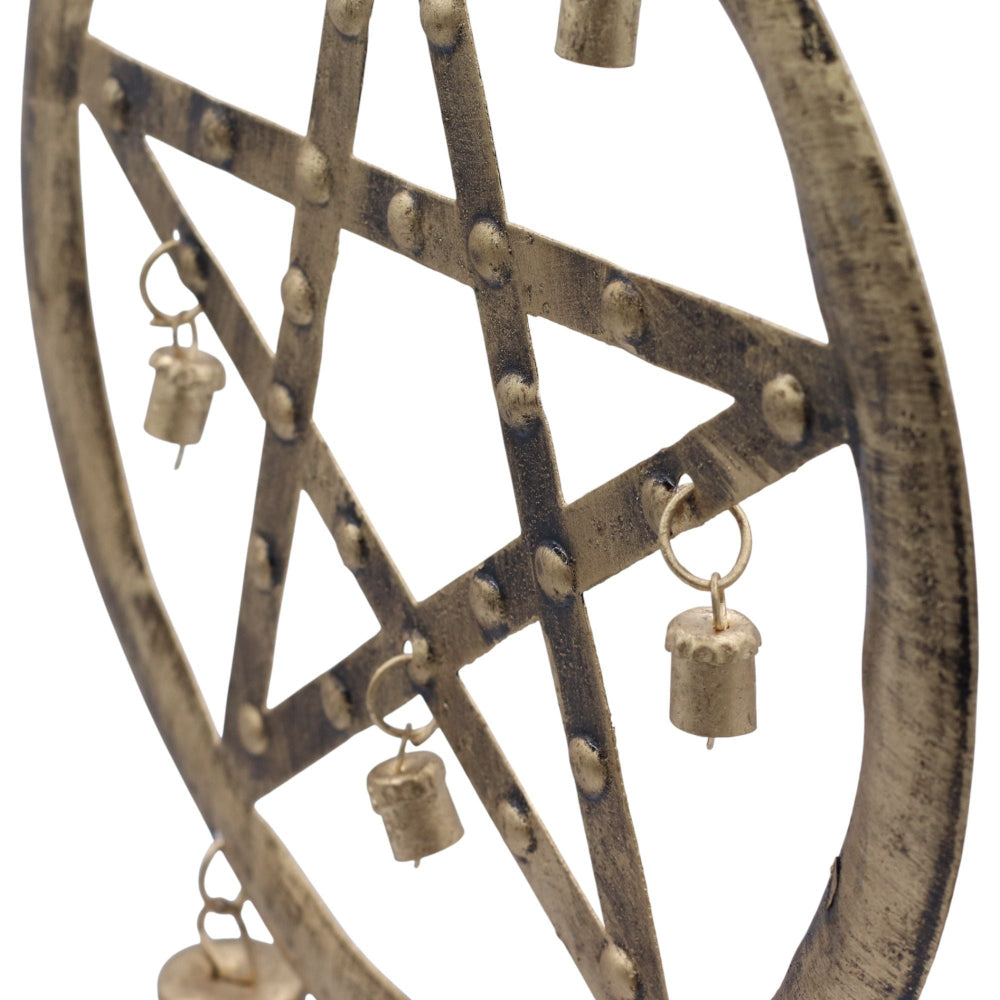 Pentagon Wind Chime with Cow Bells