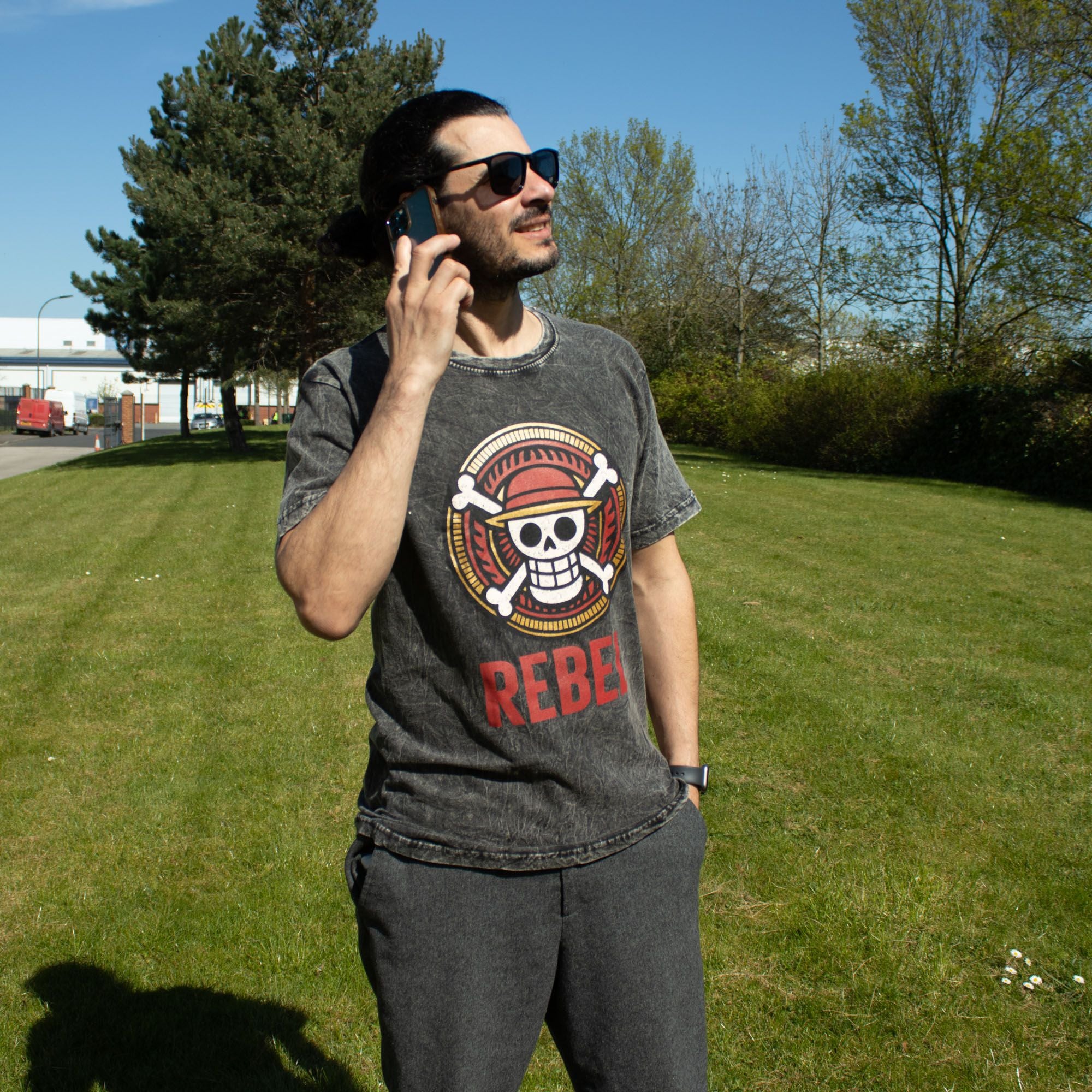 Nomad Sari Stonewashed Cotton T-Shirt | Rebel |Charcoal | Medium