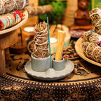 Lotus Flower Blue Palo Santo Stick & Smudge Holder