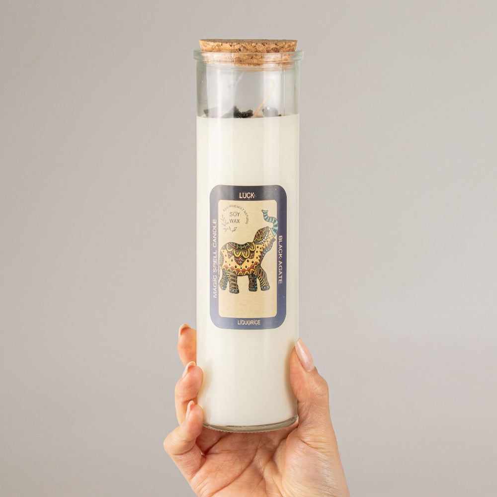 Luck Magic Spell Candle | Liquorice & Black Agate