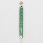 Verdant Heart Wand — Ruby Fuchsite & Rose Quartz Crystal Ball Top