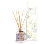Reed diffuser set with wooden sticks and packaging labeled 'Agnes Cat' on a white background