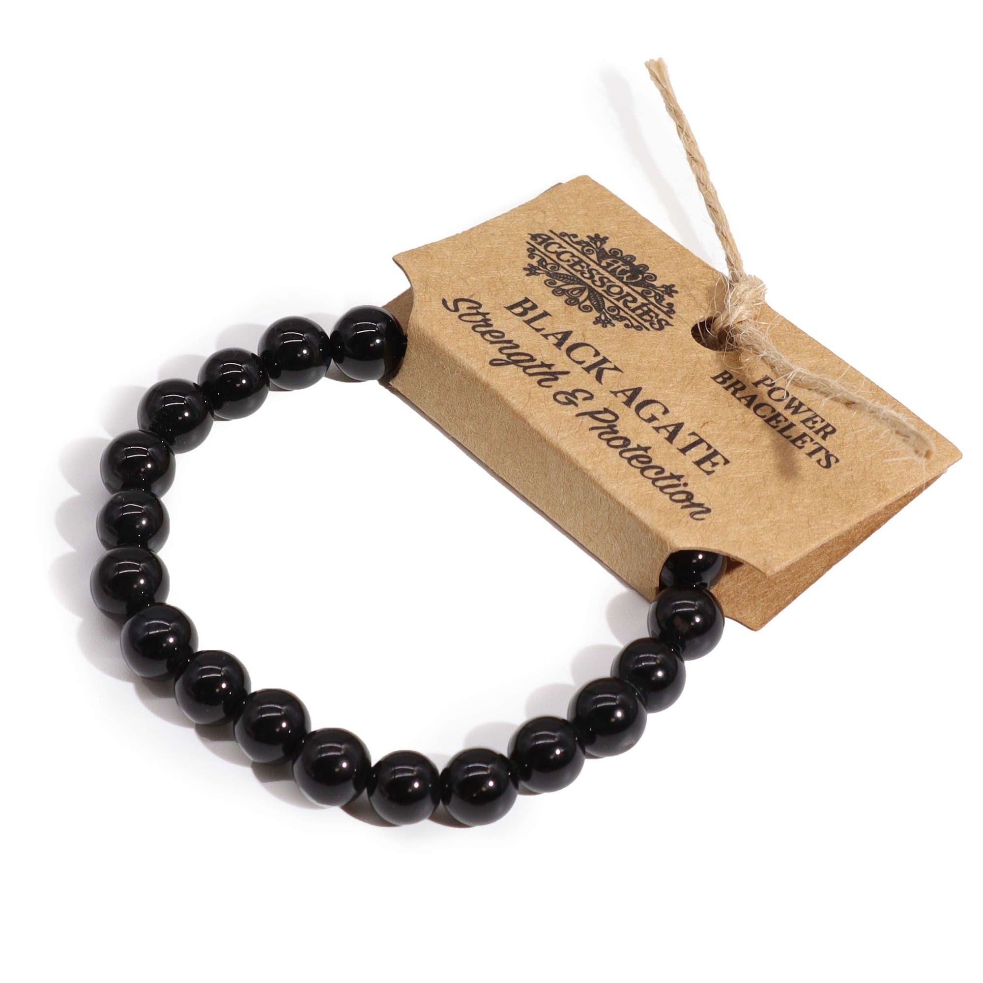 Black Agate Power Bracelet | Protection & Courage Crystal Bracelet