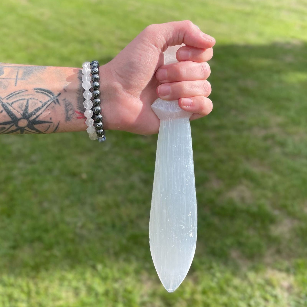 Selenite Spiral Ritual Knife | 25cm