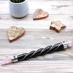 Twisted Healing Wand — Silver & Rose Quartz Sphere