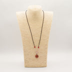 Carnelian Sun Face Pendant | Gemstone Cord Necklace