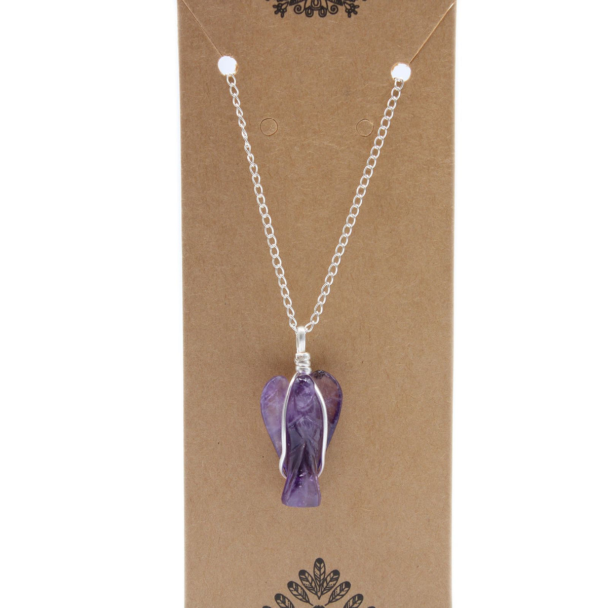 Amethyst Gemstone Guardian Angel Pendant