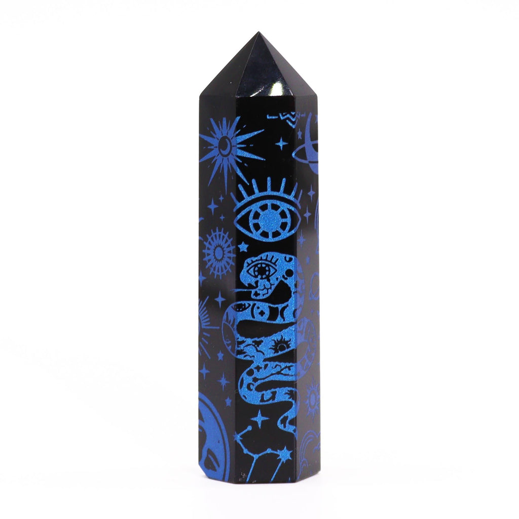 Mystic Story Midnight Blue Black Obsidian Point