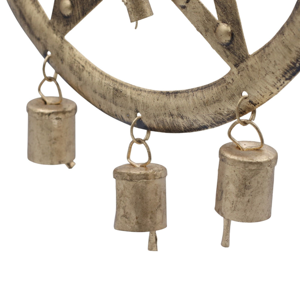 Pentagon Wind Chime with Cow Bells