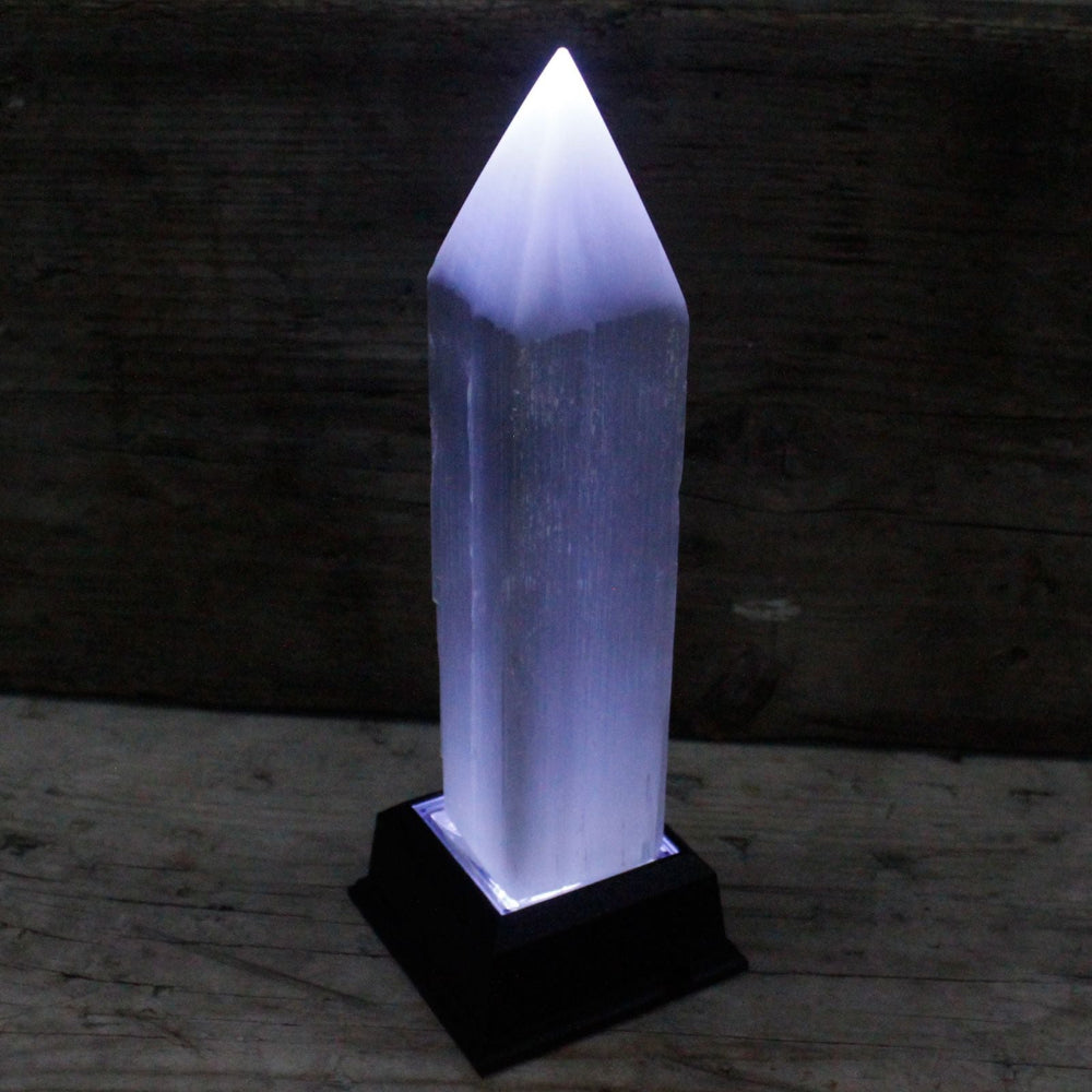 Selenite Pencil Point Tower 20 cm