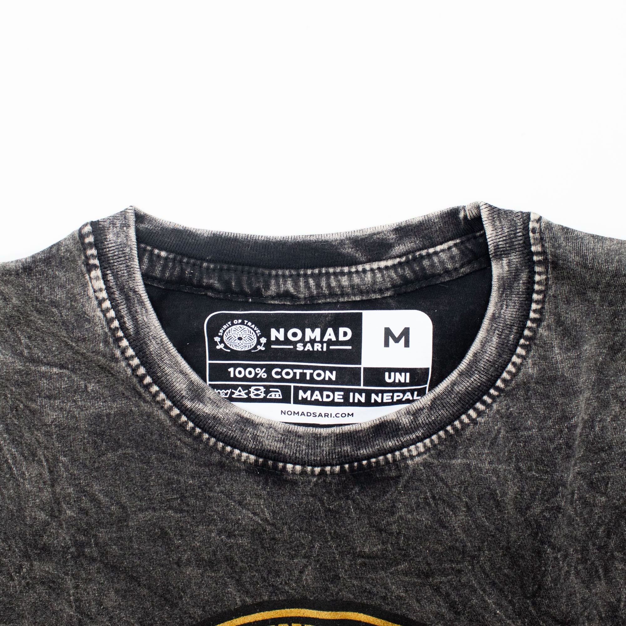 Nomad Sari Stonewashed Cotton T-Shirt | Rebel |Charcoal | Medium