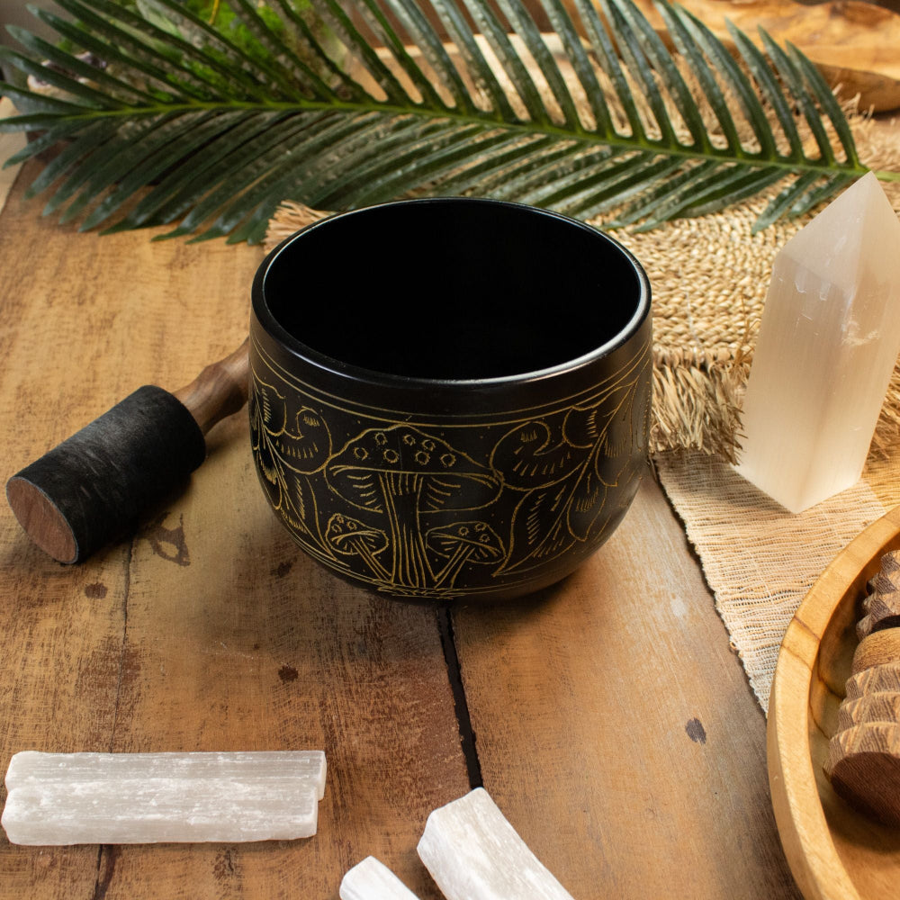The Mushroom Cauldron Singing Bowl — Gold