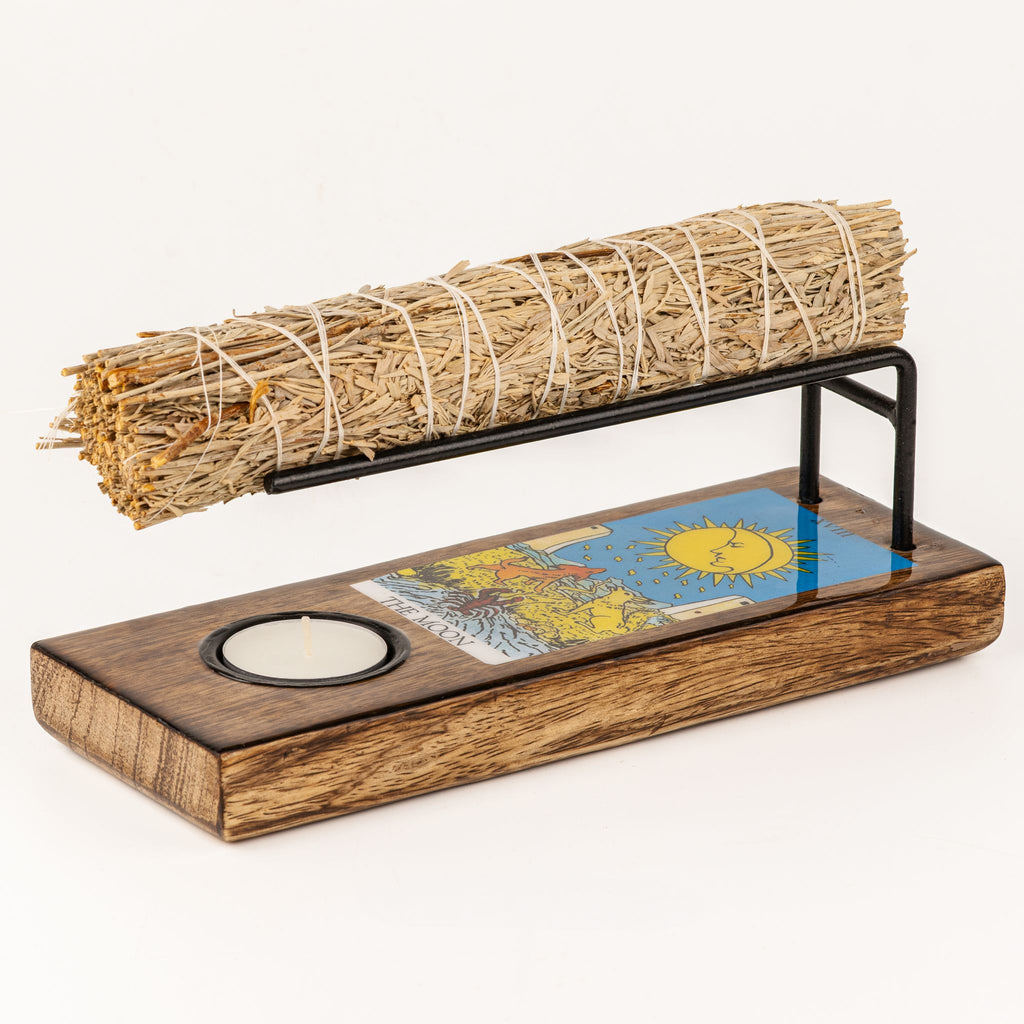 The Moon Large Enamelled Sage Stick Burner