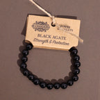 Black Agate Power Bracelet | Protection & Courage Crystal Bracelet