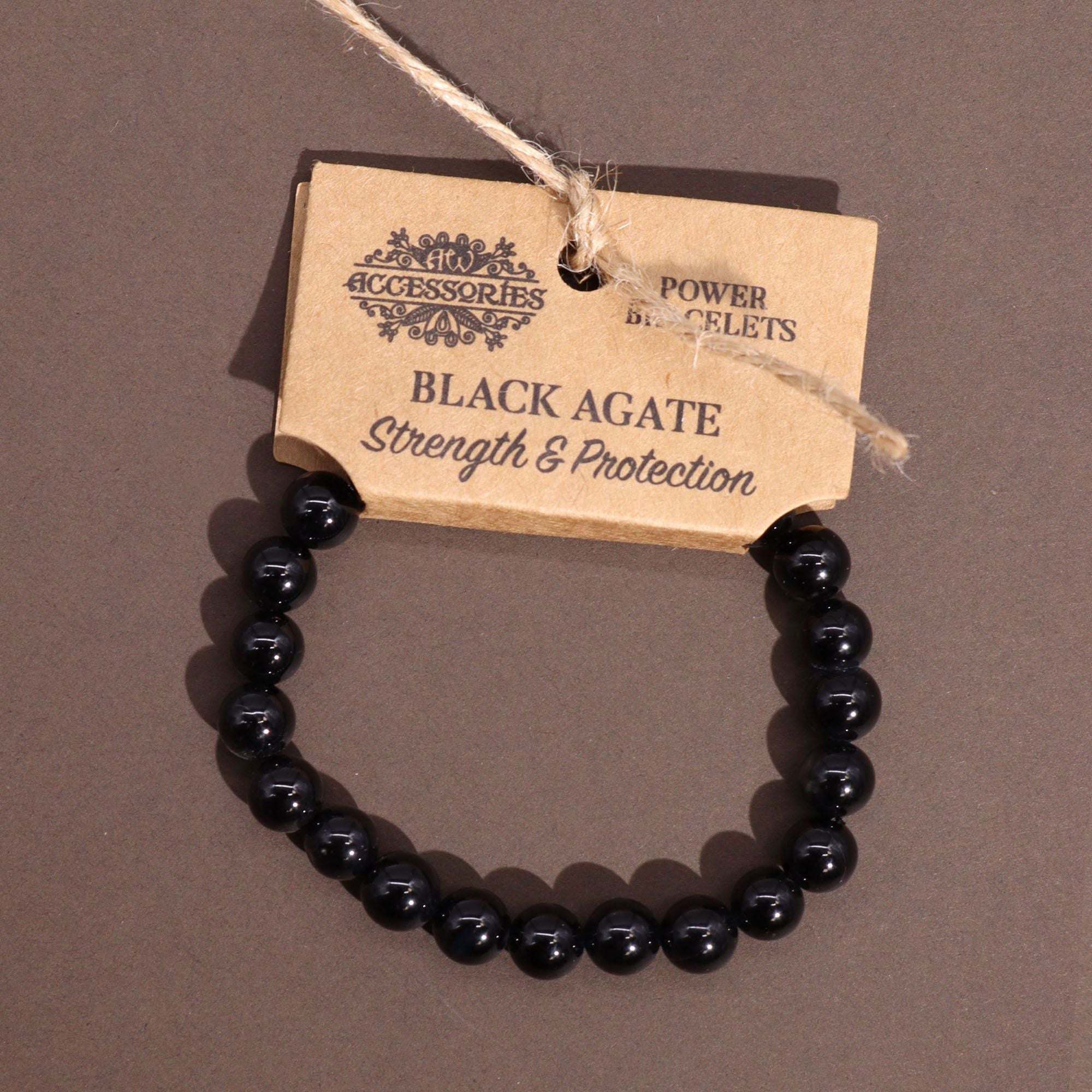 Black Agate Power Bracelet | Protection & Courage Crystal Bracelet