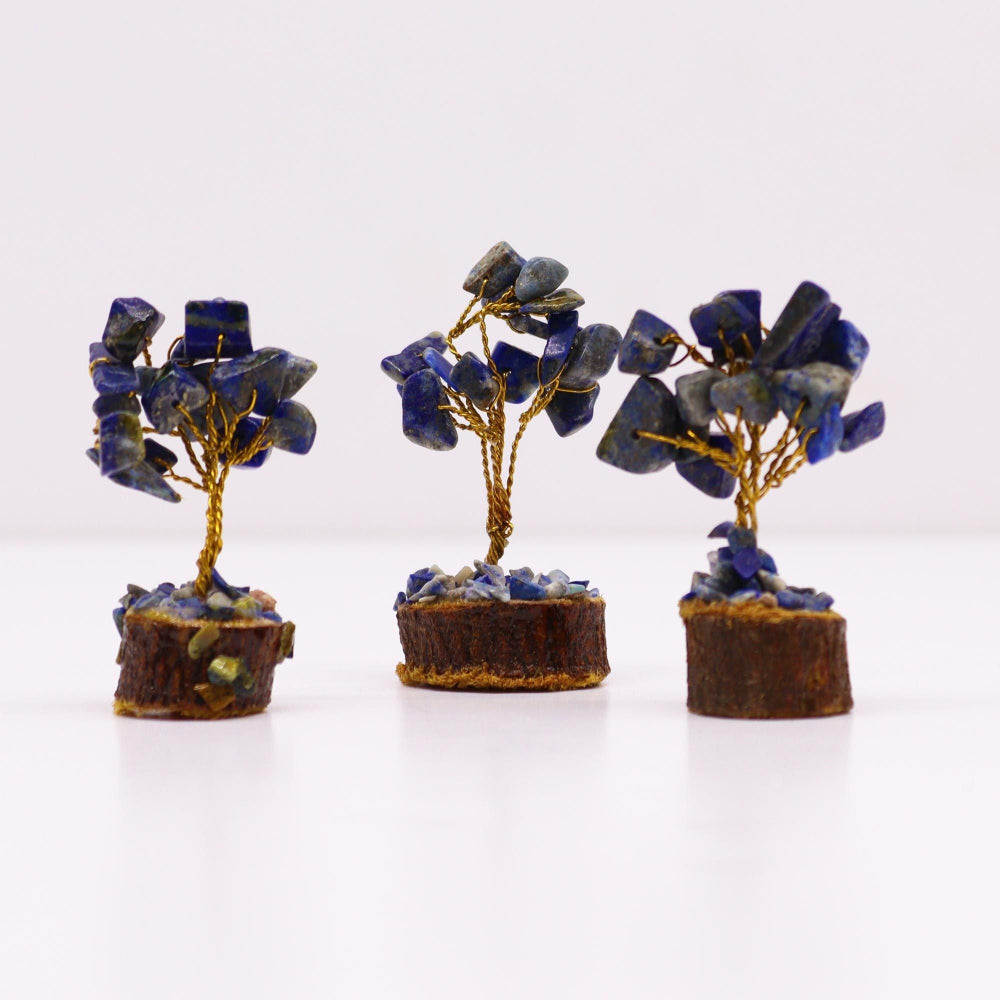 Sodalite (15 stones) Mini Gemstone Tree On Wood Base