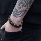 Dalmatian Jasper & Yellow Agate Set of 2 Gemstones Friendship Bracelets - Protection