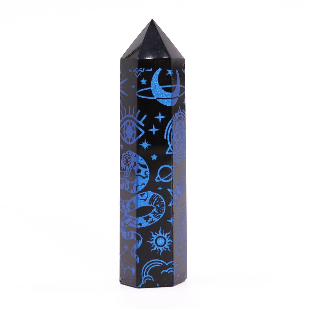 Mystic Story Midnight Blue Black Obsidian Point