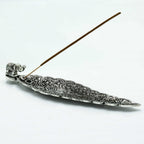 Polished Aluminium Elephant Incense Stick Holder | 20cm