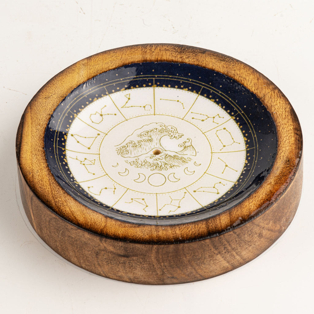 Aquarius Mango Wood Mini Bowl & Incense Stick Holder