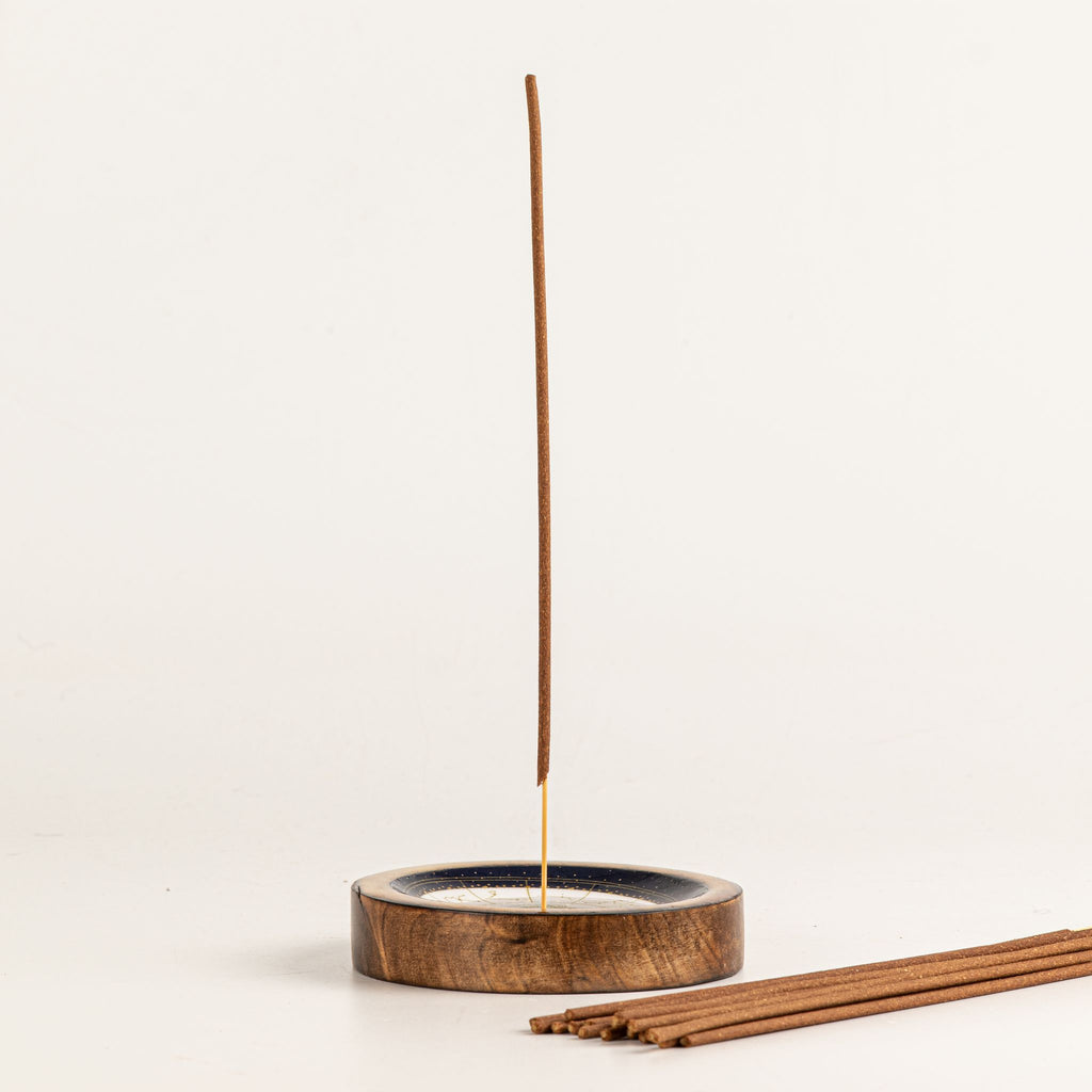 Libra Mango Wood Mini Bowl & Incense Stick Holder
