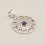 Sun Worship Amethyst Pendant | Silver Plated | 45cm Cord