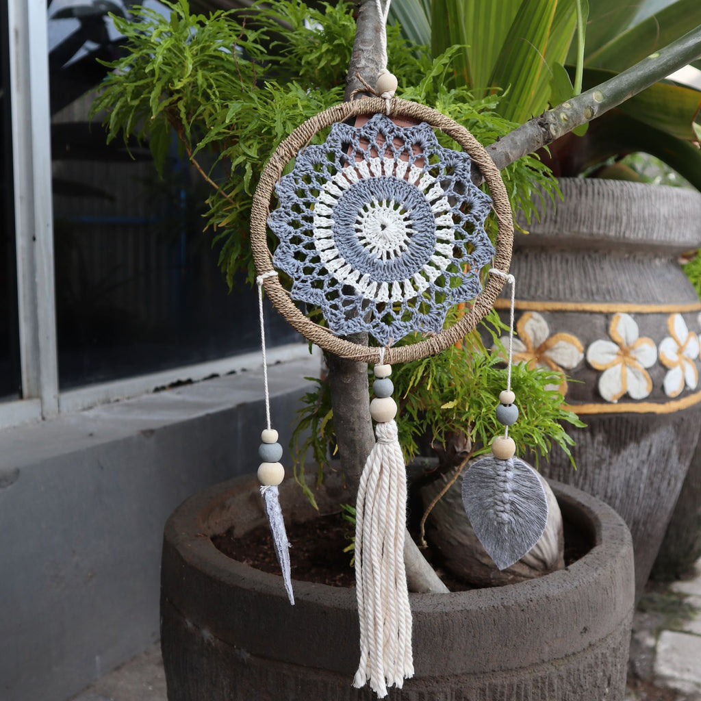 Elemental Spirits Dreamcatcher | Medium Grey 40cm | Handmade in Bali