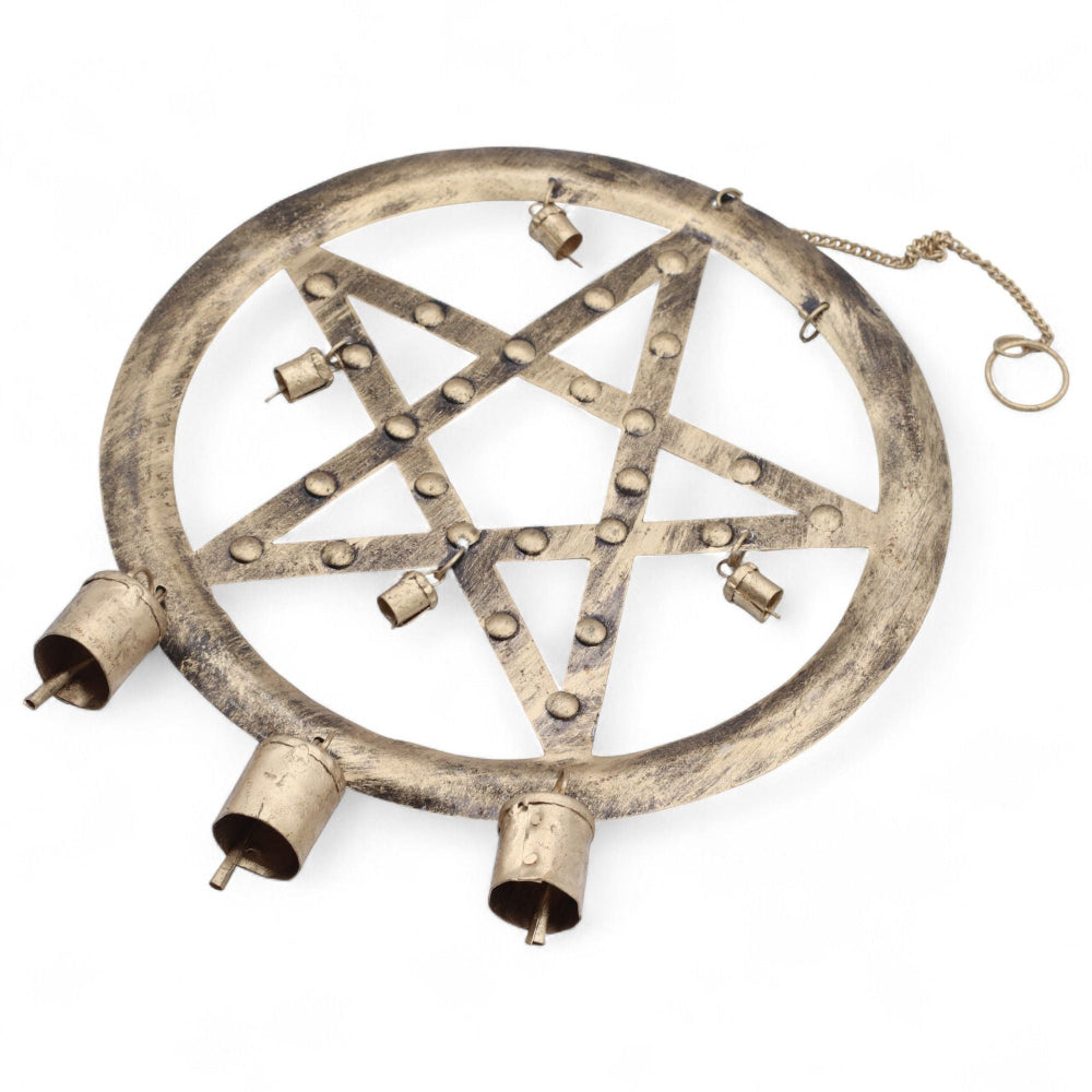Pentagon Wind Chime with Cow Bells