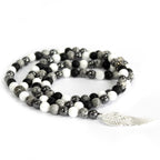 Angel Wing Grey Agate  Gemstone Necklace