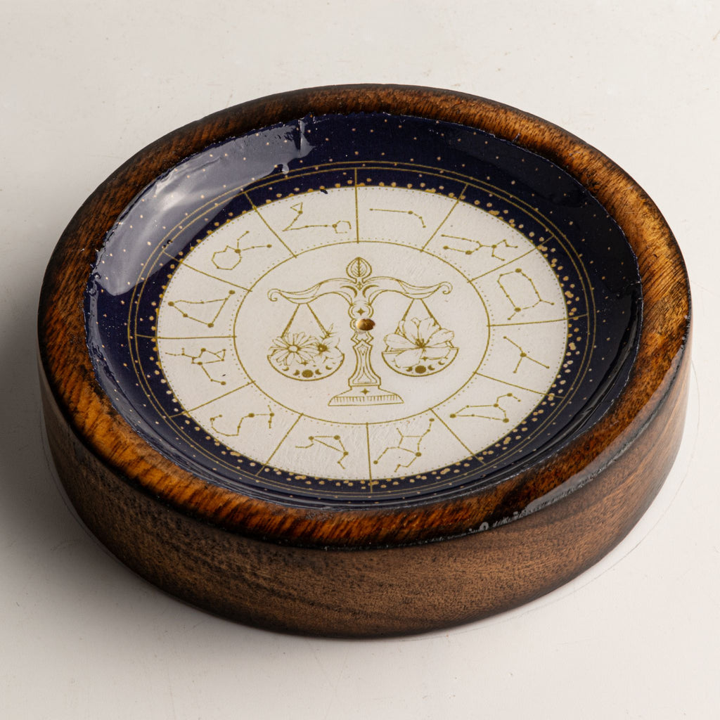 Libra Mango Wood Mini Bowl & Incense Stick Holder